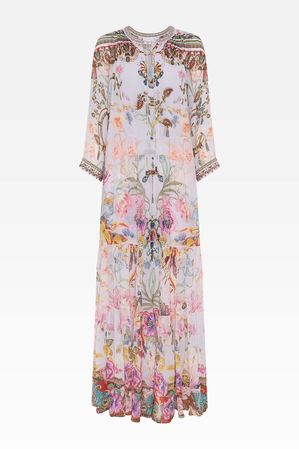 LONG GATHERED PANEL DRESS NATURES KALEIDOSCOPE