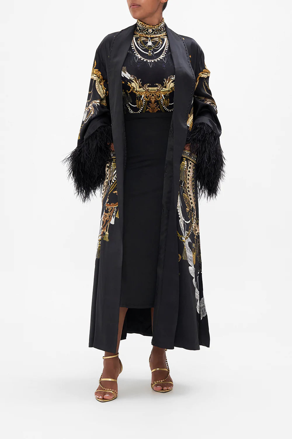 LONG ROBE WITH FLARED SLEEVE RAVIN RAVEN