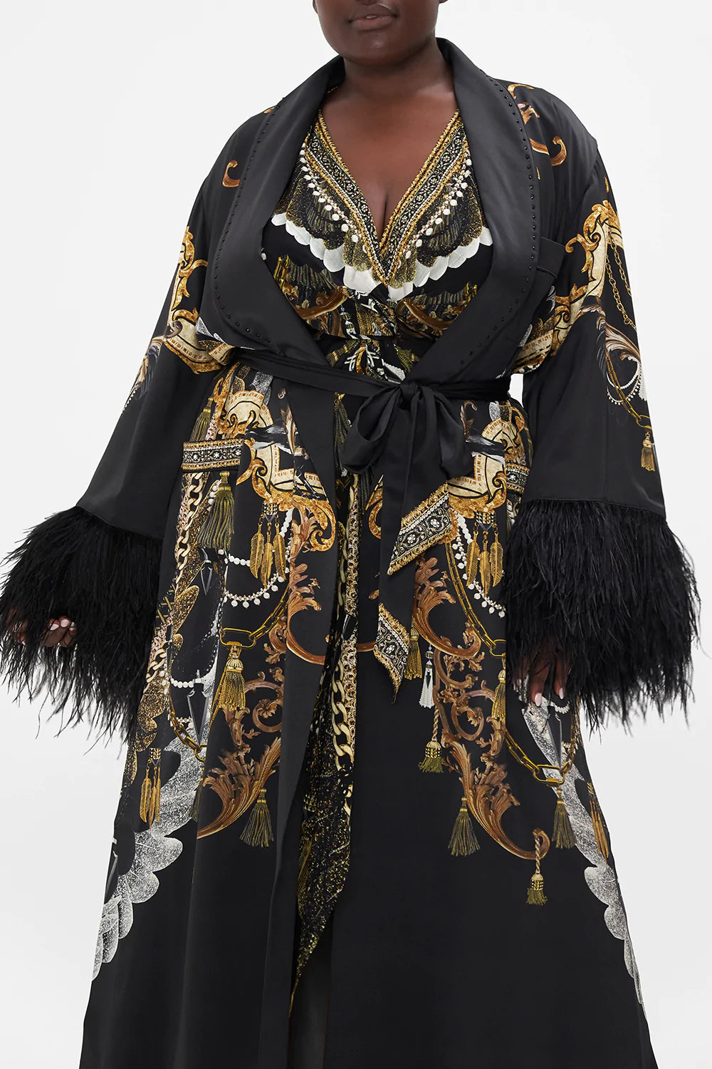 LONG ROBE WITH FLARED SLEEVE RAVIN RAVEN