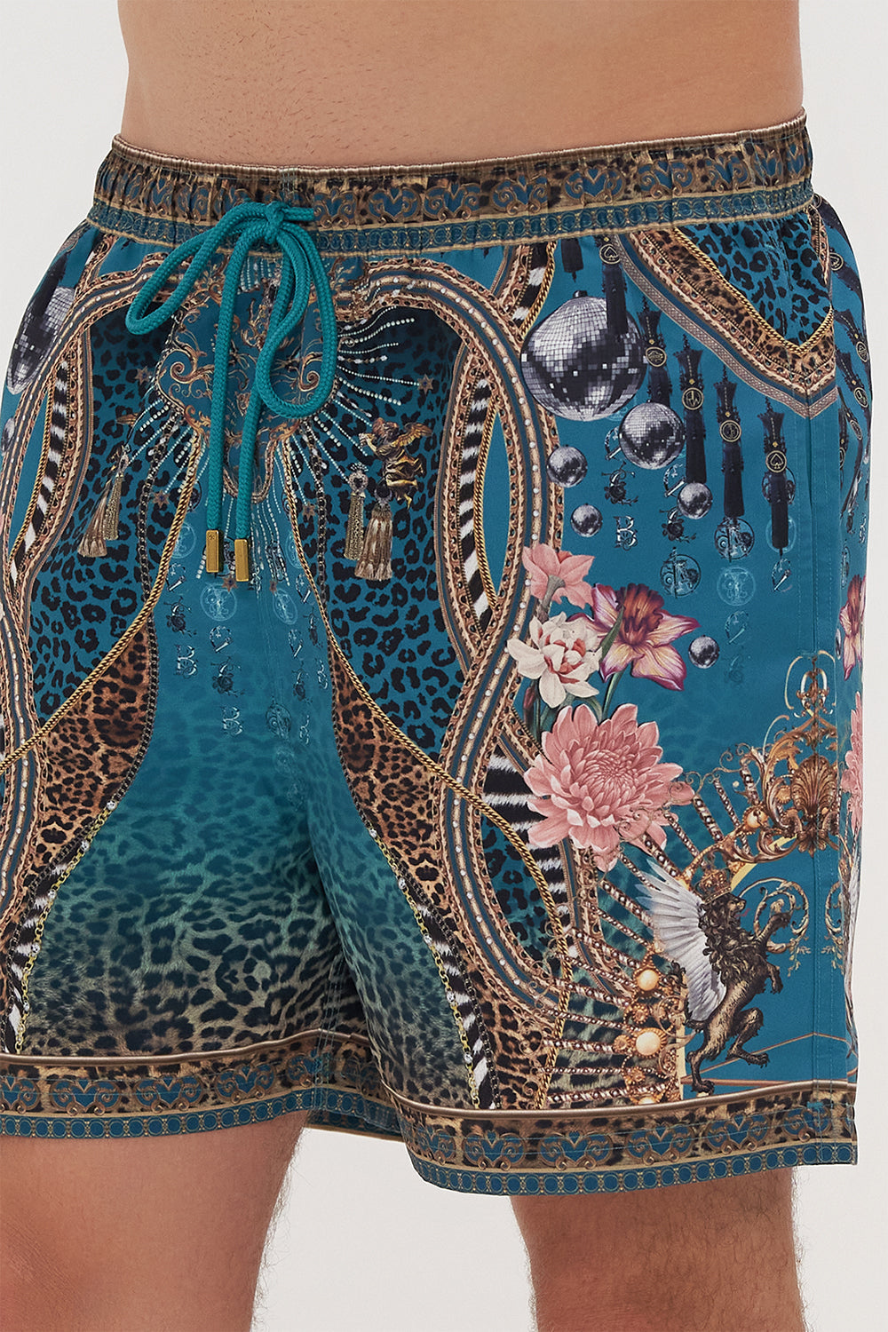 ELASTIC WAIST BOARDSHORT TIGER PANTS