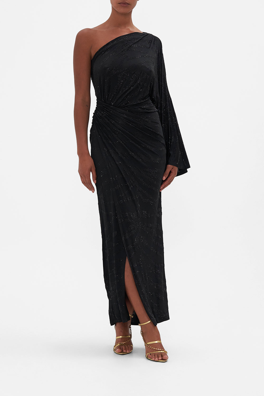 ONE SHOULDER JERSEY DRESS TAME MY TIGER