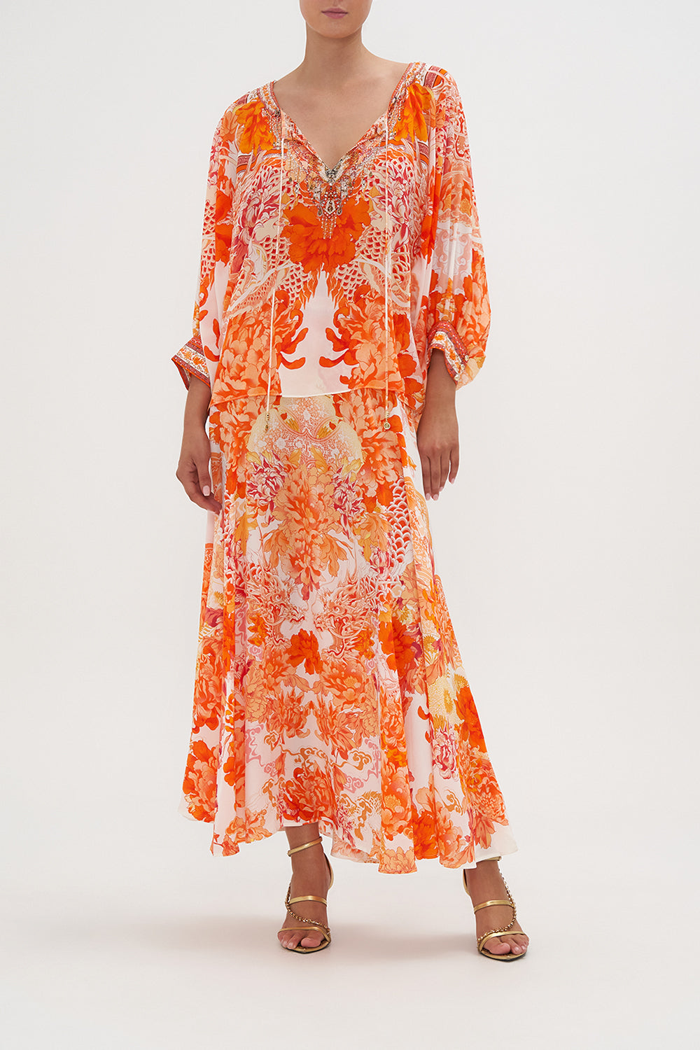 RAGLAN SLEEVE BLOUSE WITH CUFF DRAGON MOTHER