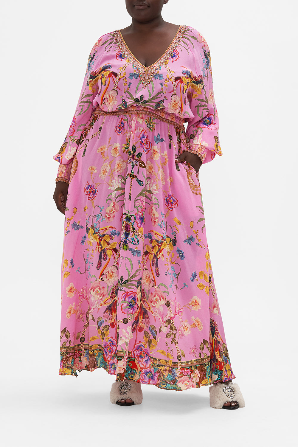 DRESS WITH SHIRRED WAIST AND CUFF LOOK AT ME