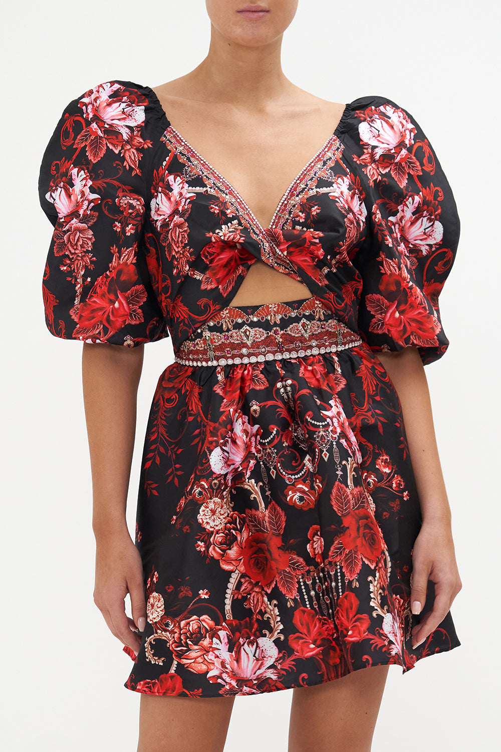 PUFF SLEEVE MINI DRESS SISTERHOOD OF THE ROSE