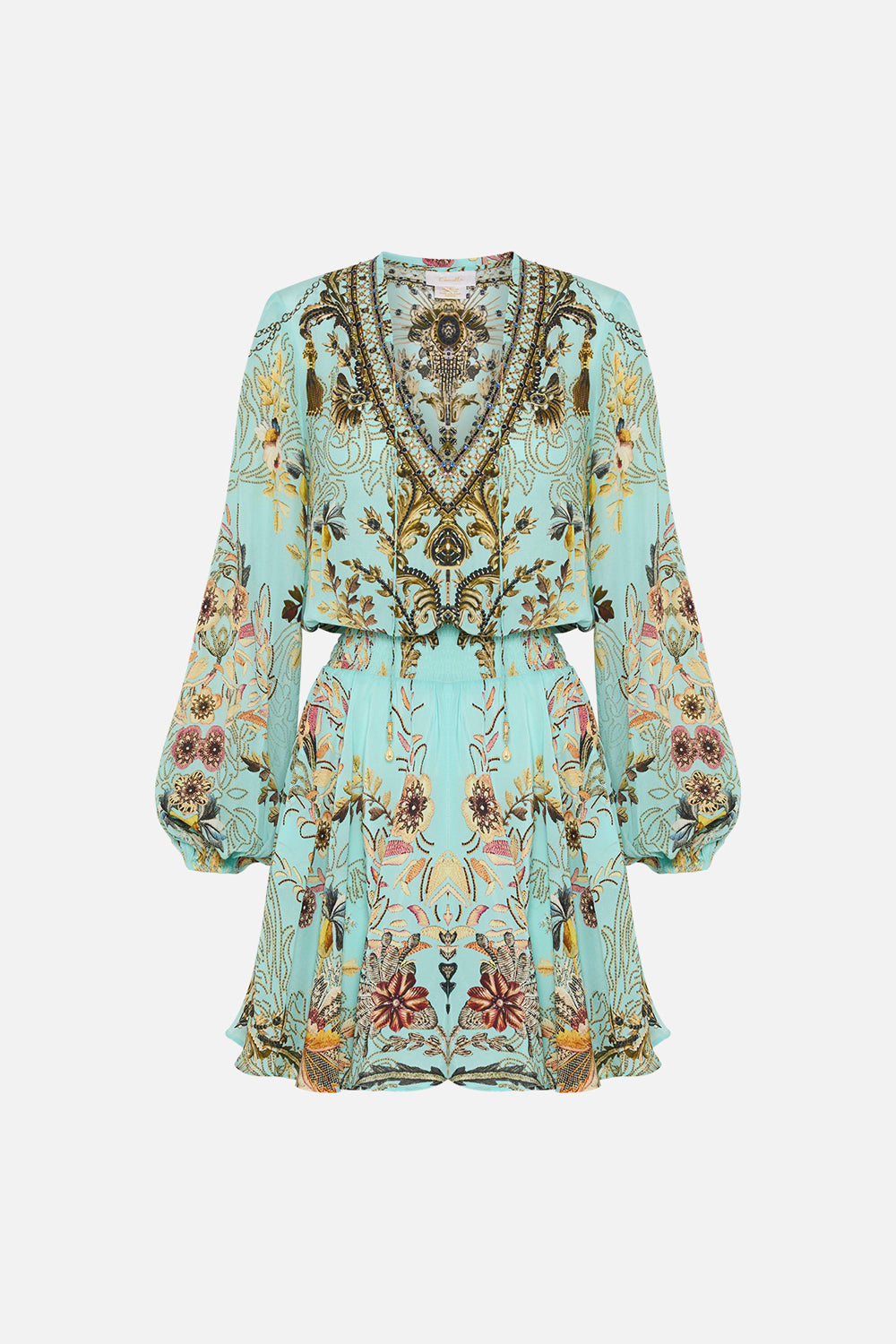 SHIRRED RELAXED SHORT DRESS ADIEU YESTERDAY