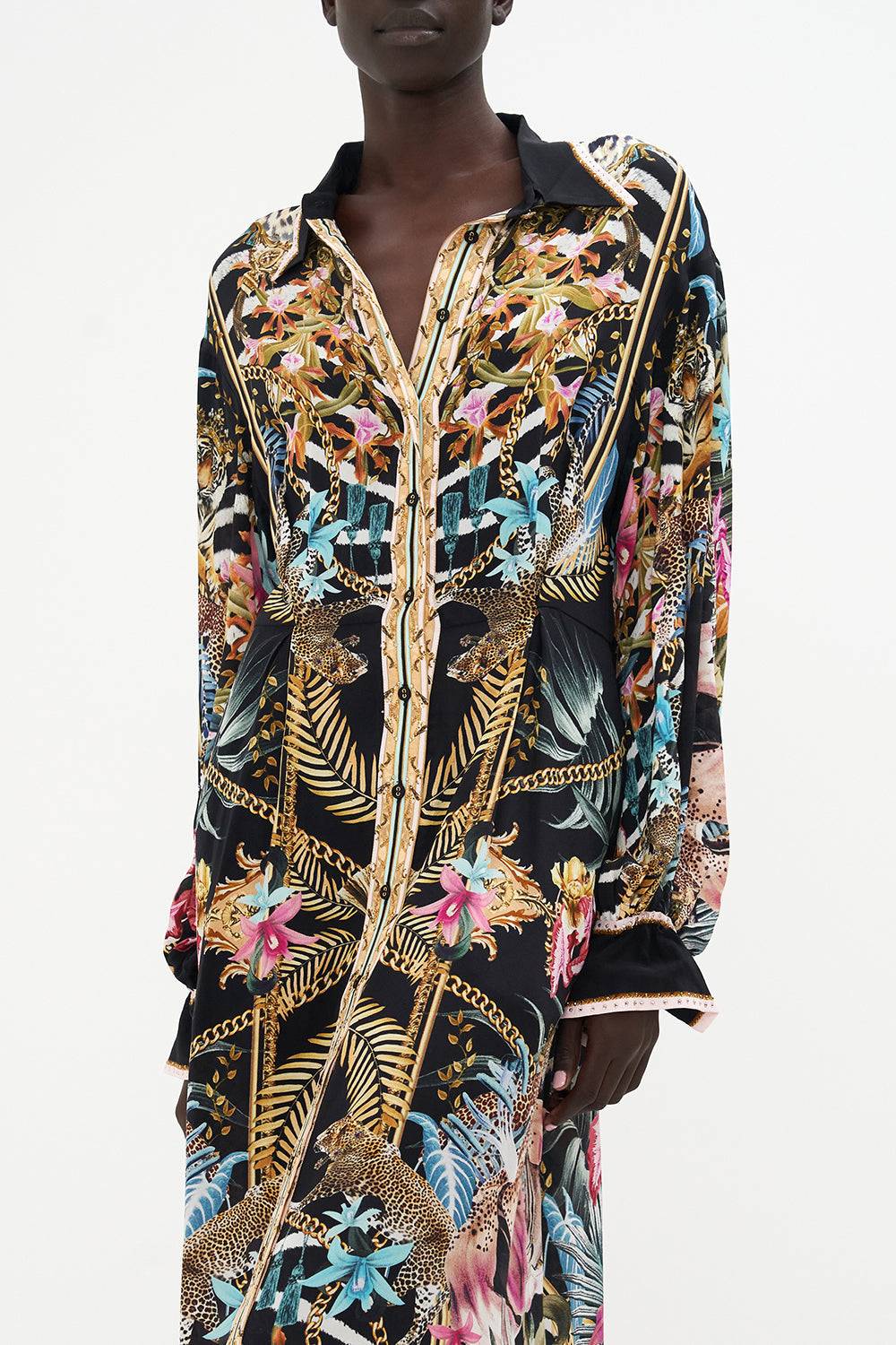 BUTTON DOWN BLOUSON SLEEVE DRESS CHILD OF THE WILD