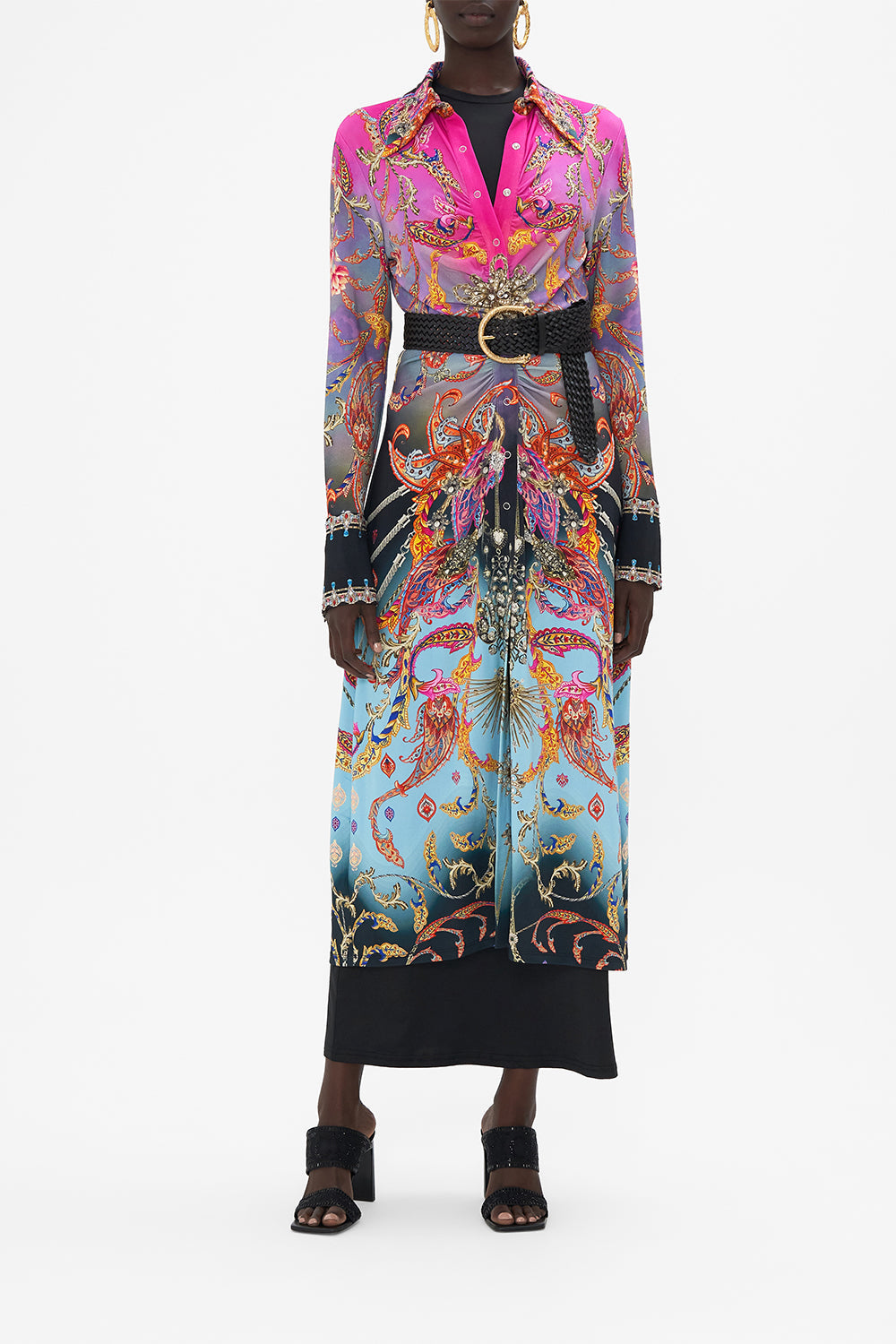 JERSEY MIDI SHIRT DRESS WHAT LIES BENEATH