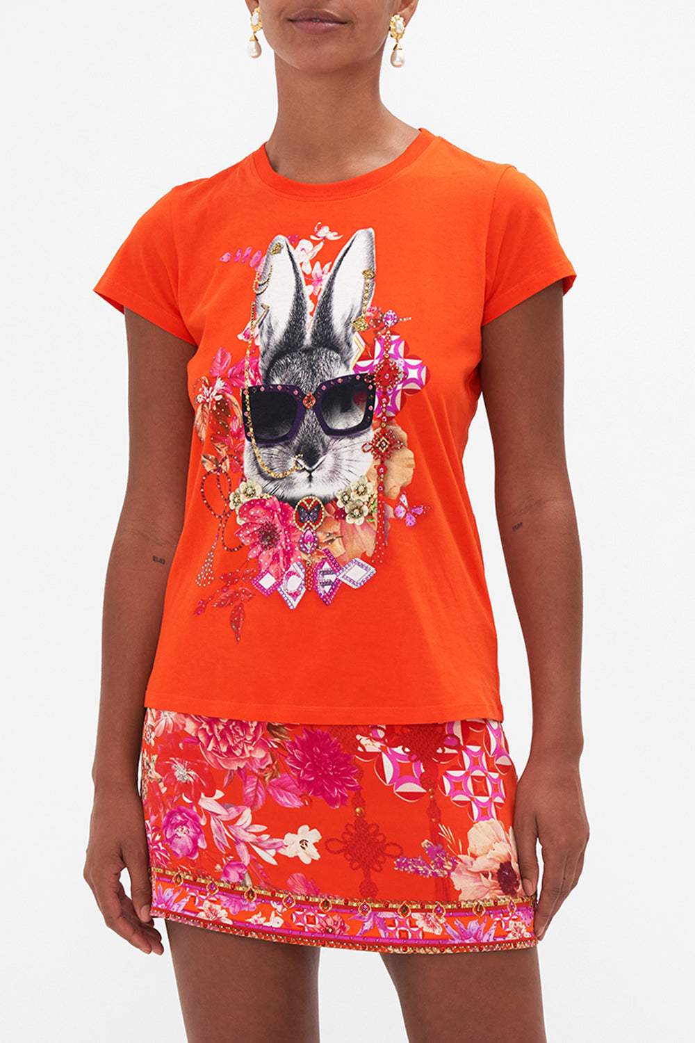 SLIM FIT ROUND NECK T-SHIRT SECRET GARDEN