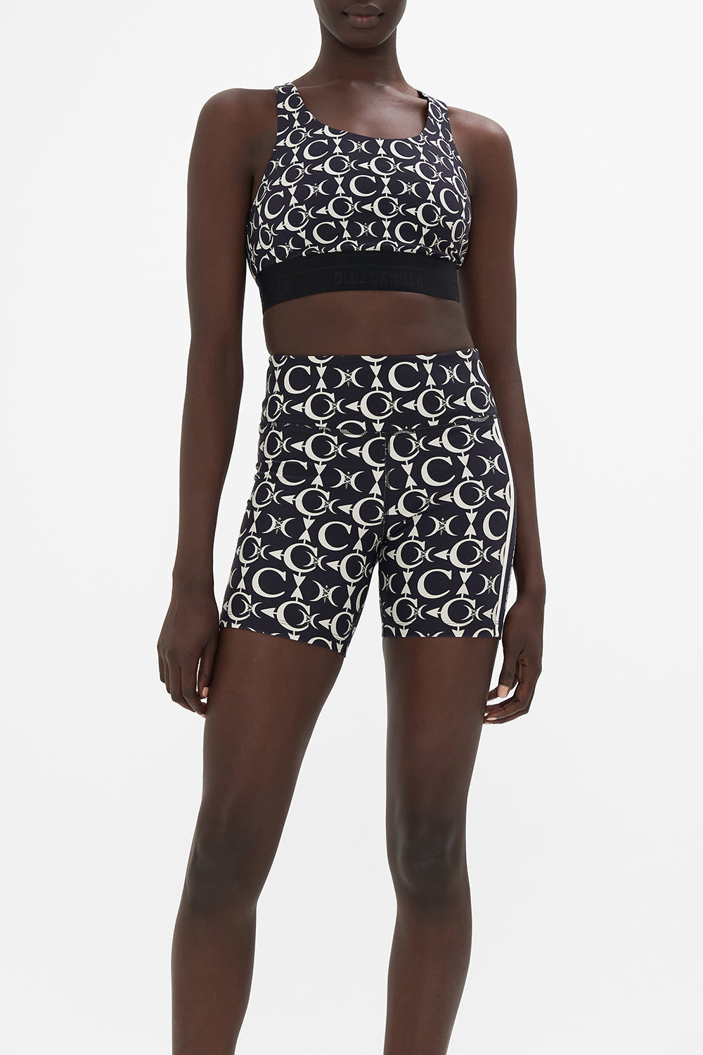 RACER BACK CROP WITH BRANDED ELASTIC LEOS SKY