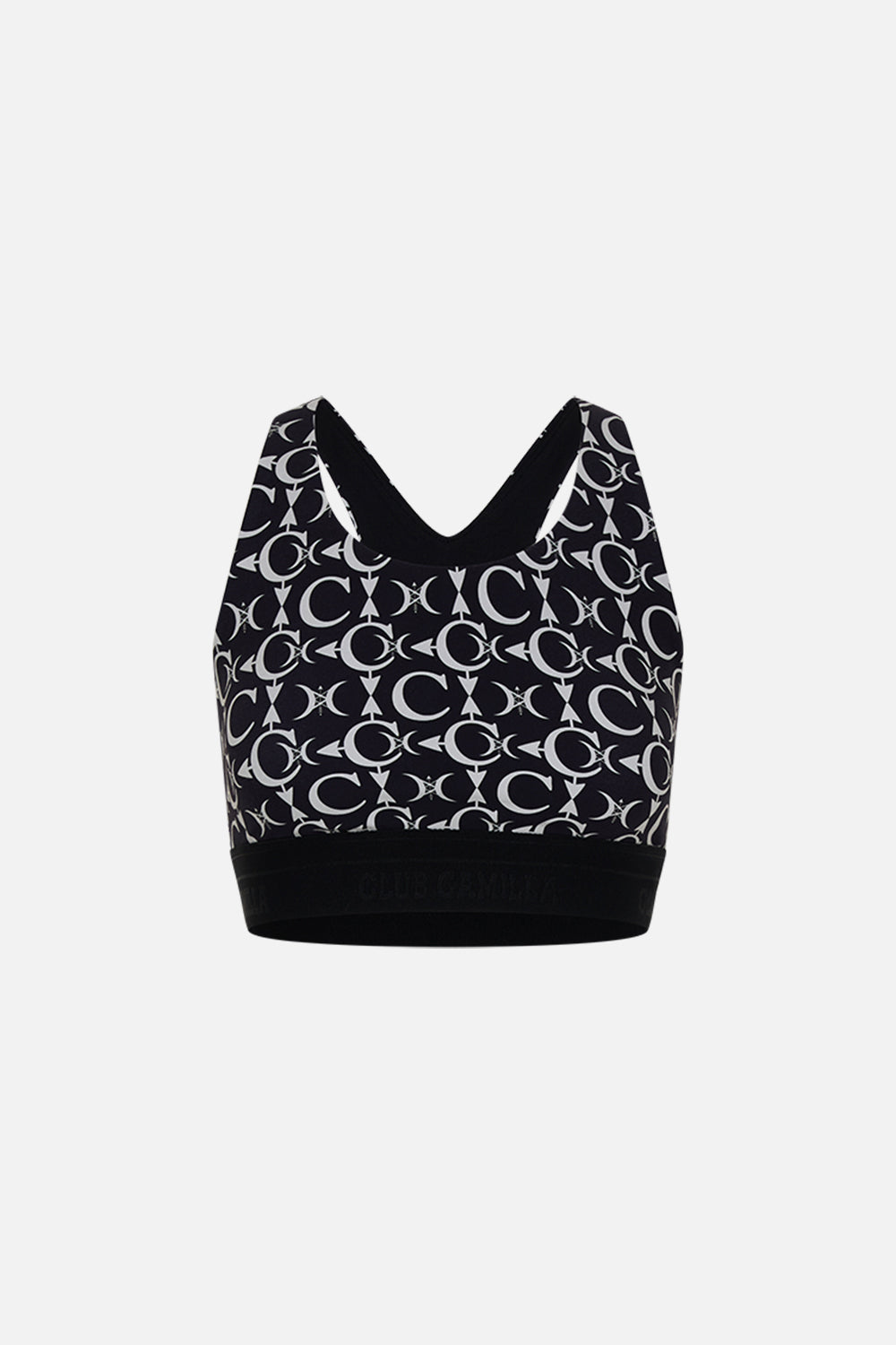 RACER BACK CROP WITH BRANDED ELASTIC LEOS SKY