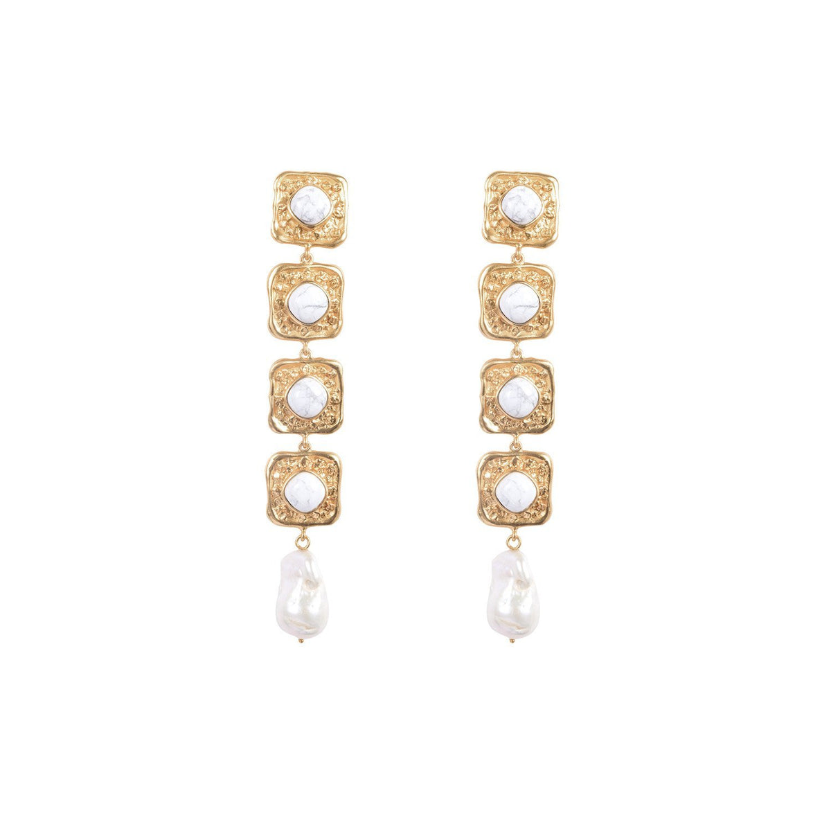 VALERE HOWLITE EARTH EARRINGS MULTI