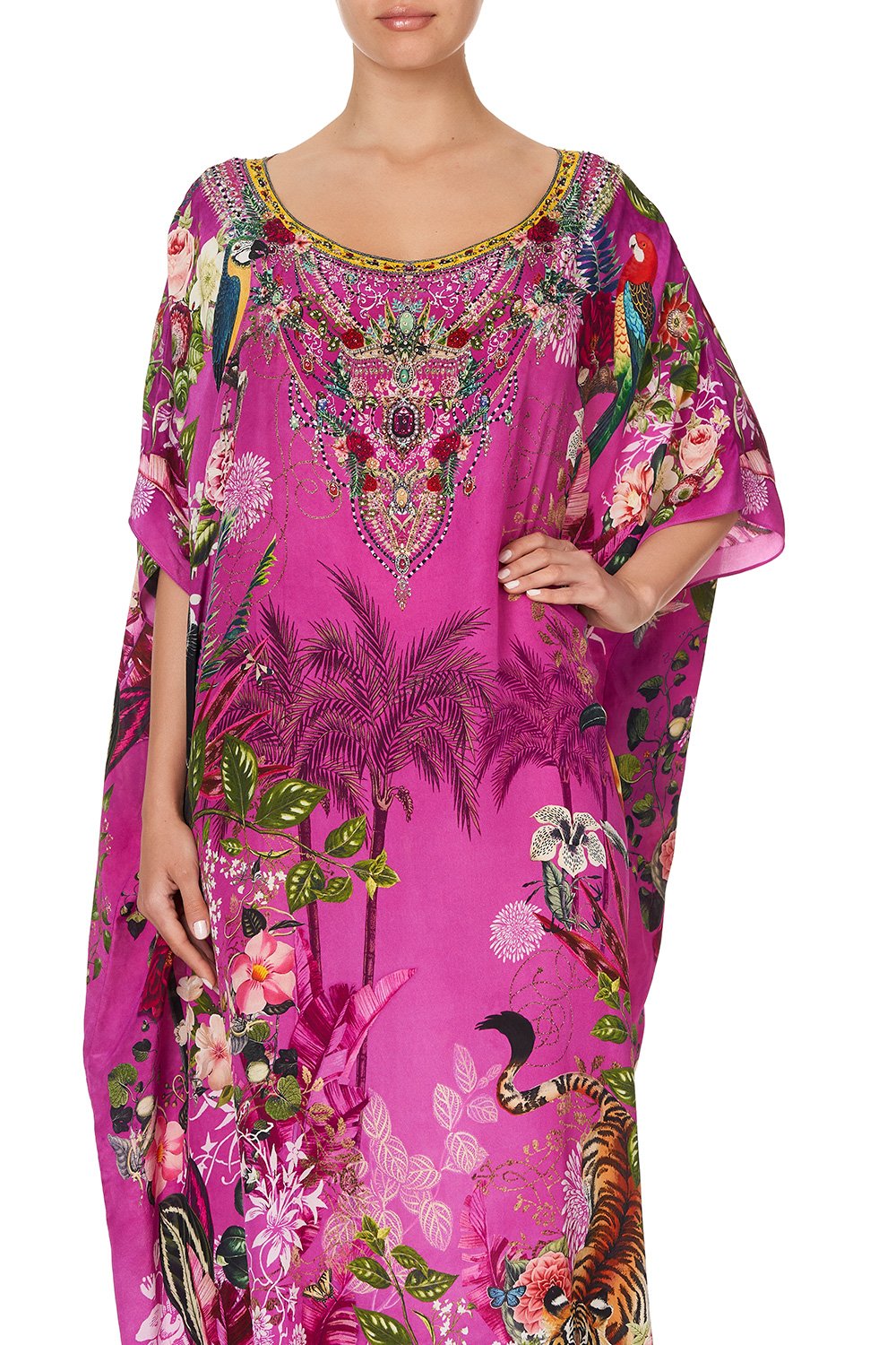 ROUND NECK KAFTAN JUNGLE LANGUAGE