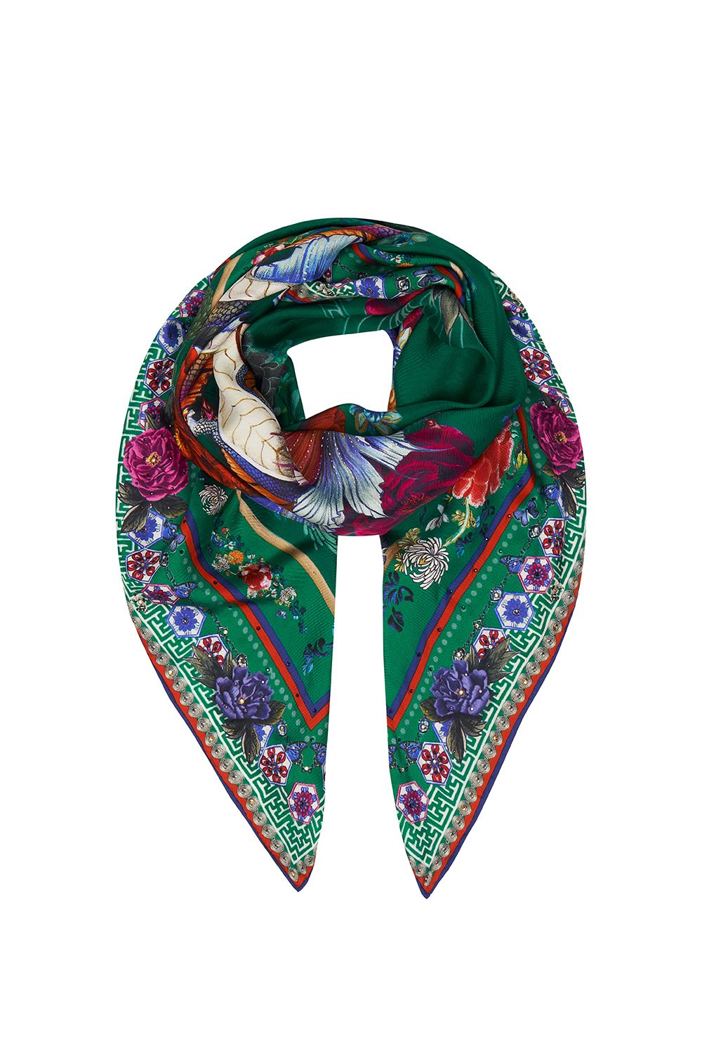 LARGE SQUARE SCARF EMERALD'S ORBIT