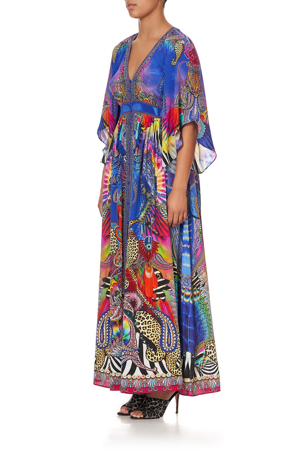 LONG DRESS WITH SMOCKED WAIST PSYCHEDELICA