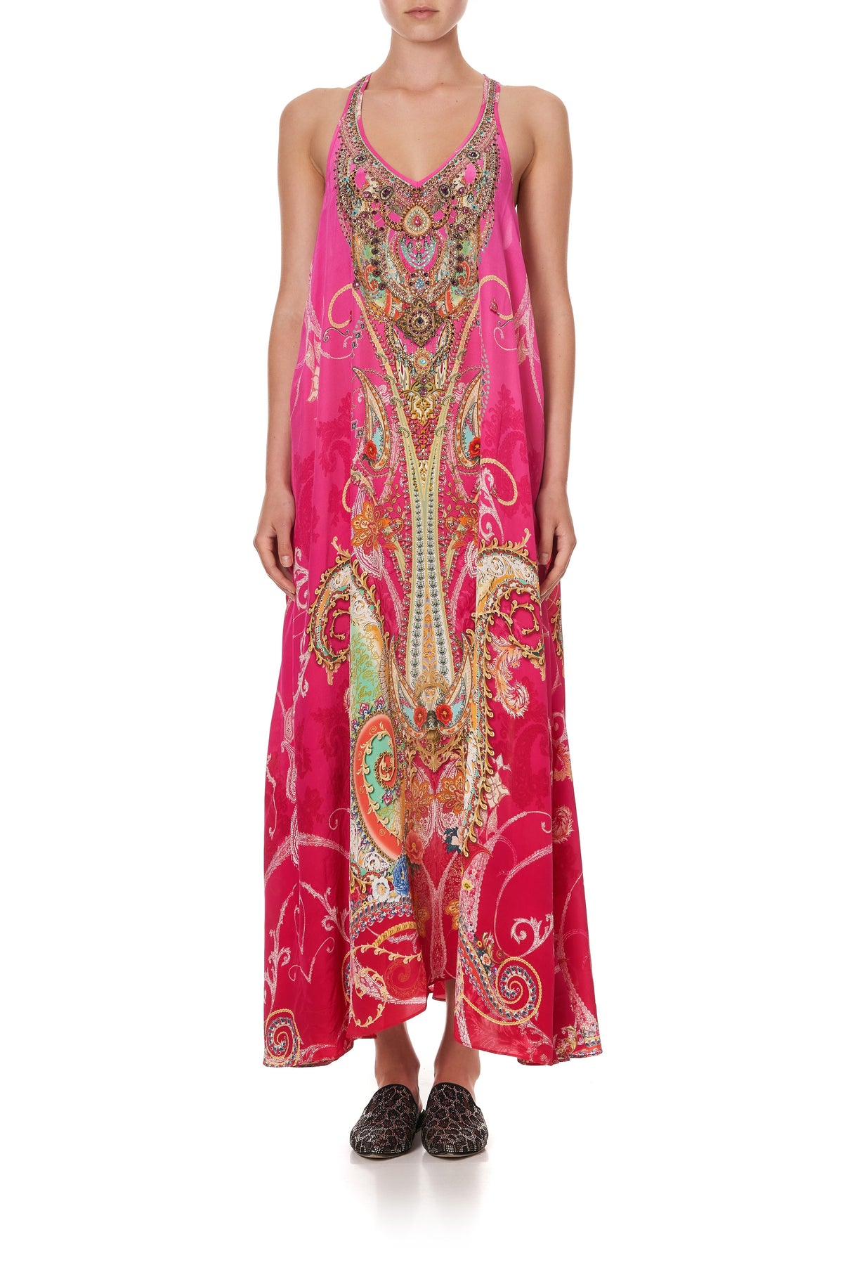 V NECK RACERBACK DRESS RAINBOW RHYTHM