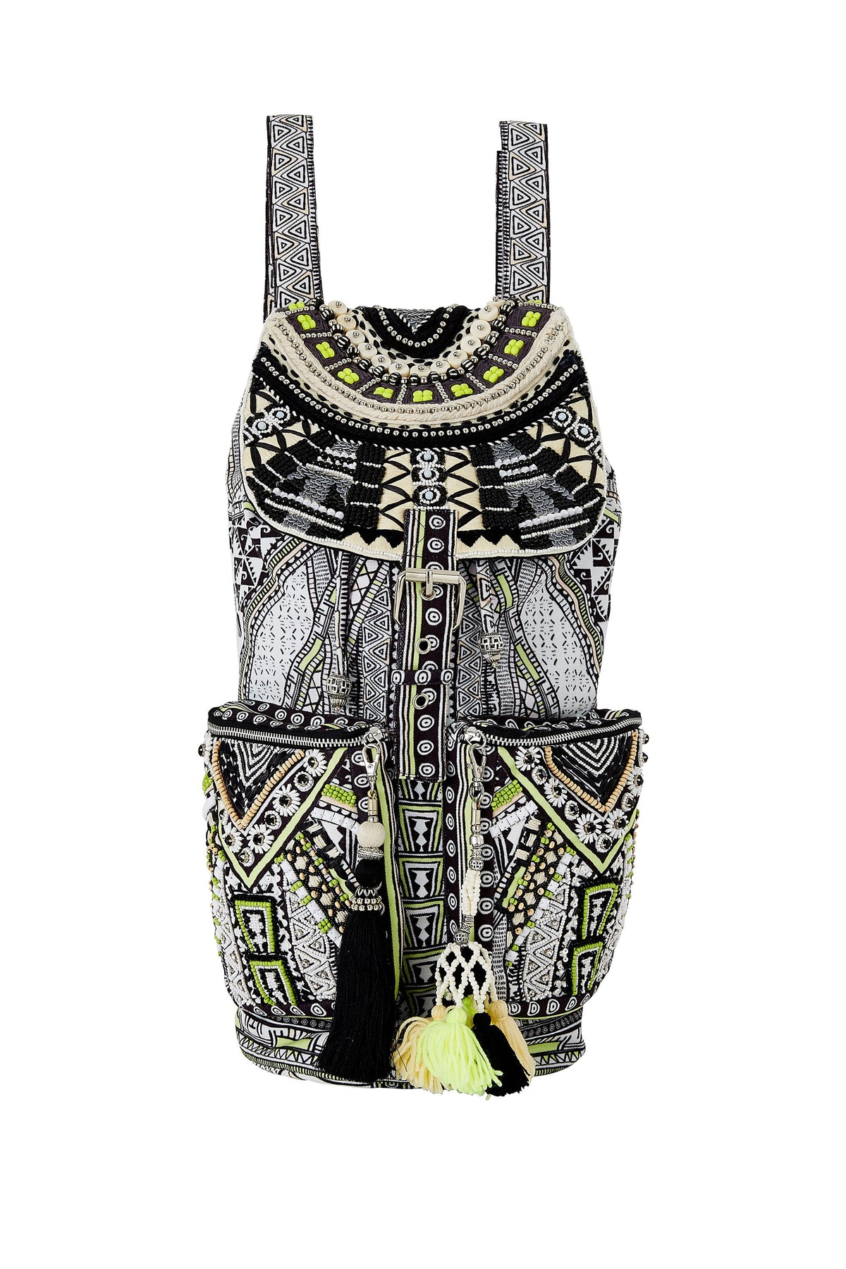 BELIEVE WEAVE EMBELLISHED BACKPACK