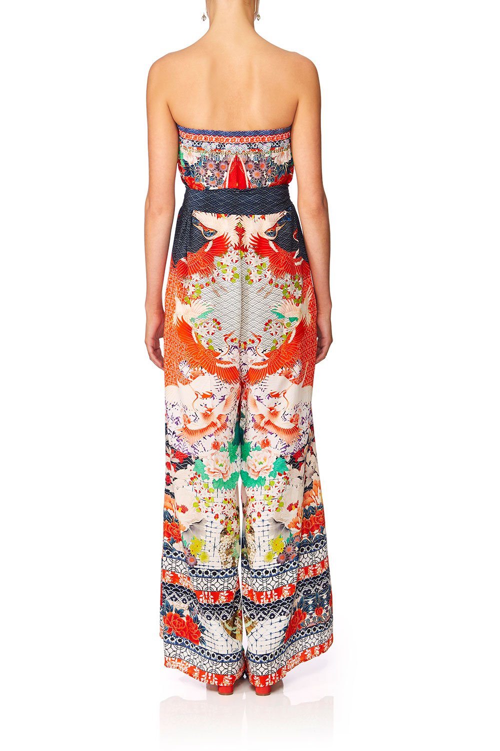 CAMILLA GEISHA GIRL TIE WAIST STRAPLESS JUMPSUIT