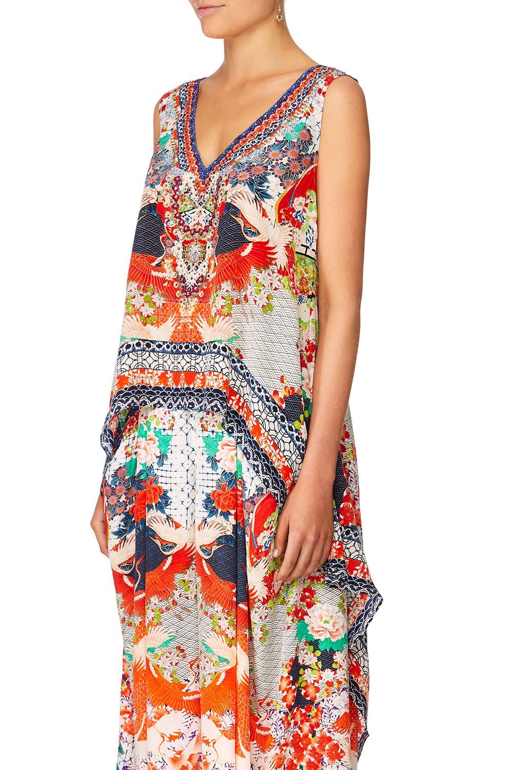 CAMILLA GEISHA GIRL V-NECK CROSS BACK TOP