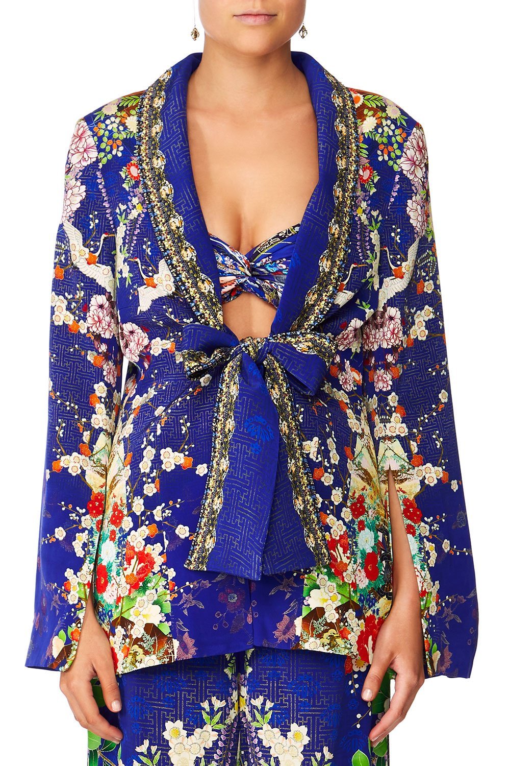 CAMILLA MAIKOS MIDNIGHT TIE DETAIL JACKET