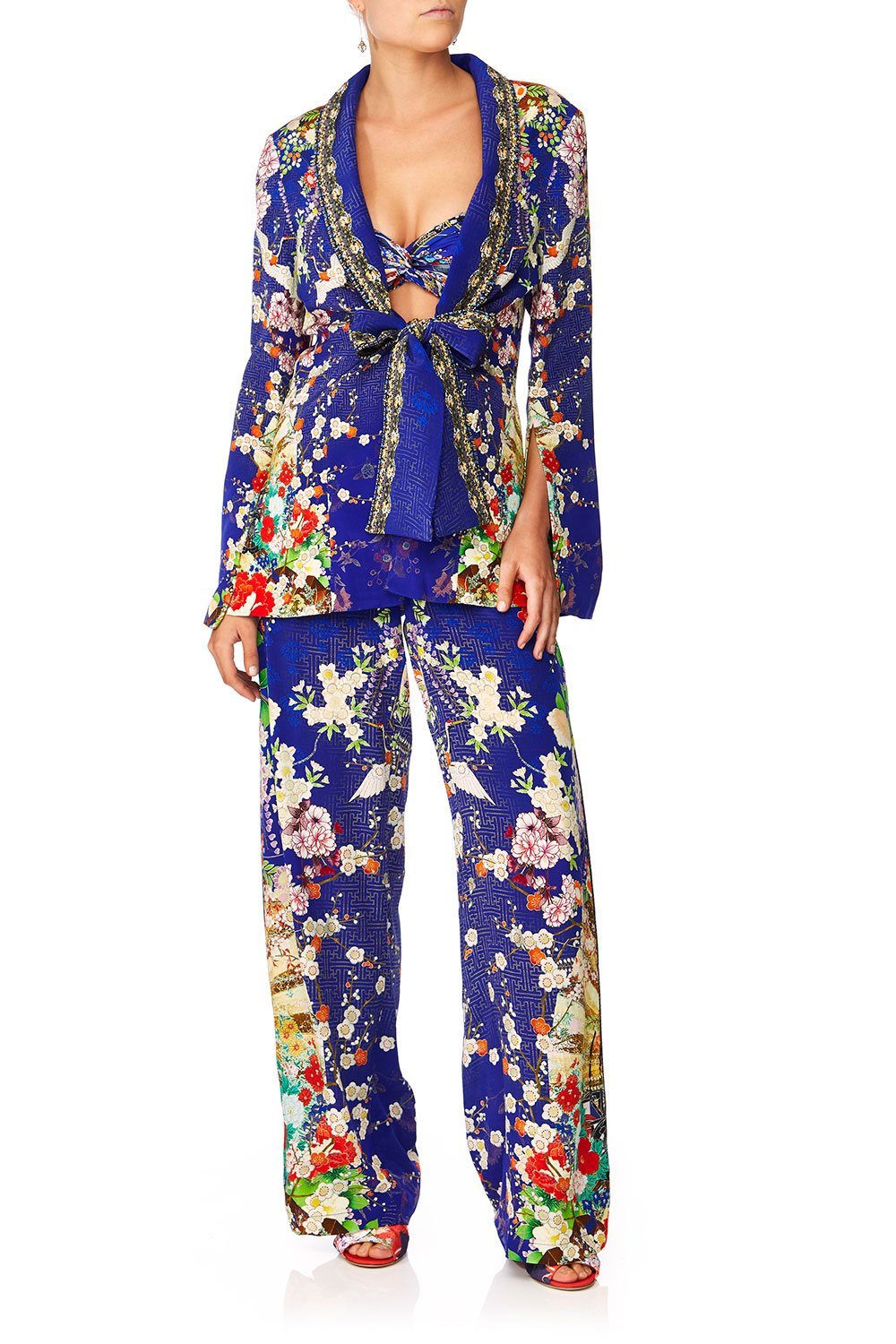 CAMILLA MAIKOS MIDNIGHT TIE DETAIL JACKET