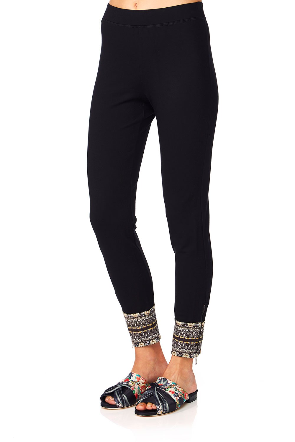 CAMILLA MIDNIGHT MOONCHILD LEGGINGS W CONTRAST CUFF AND ZIP