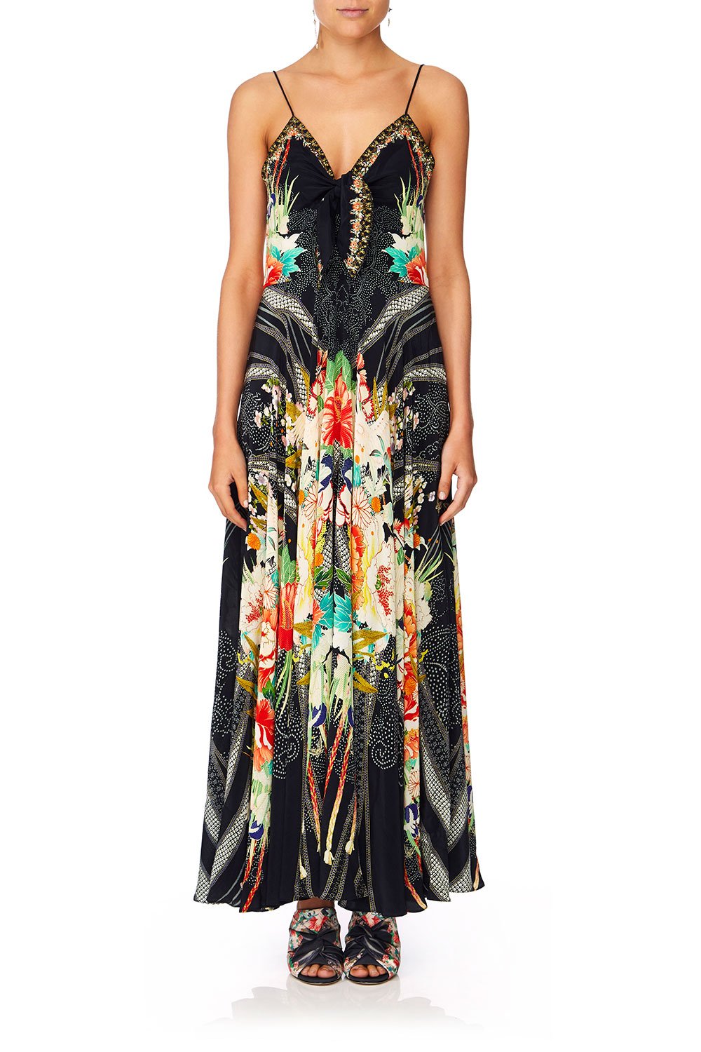 CAMILLA QUEEN OF KINGS LONG DRESS W TIE FRONT