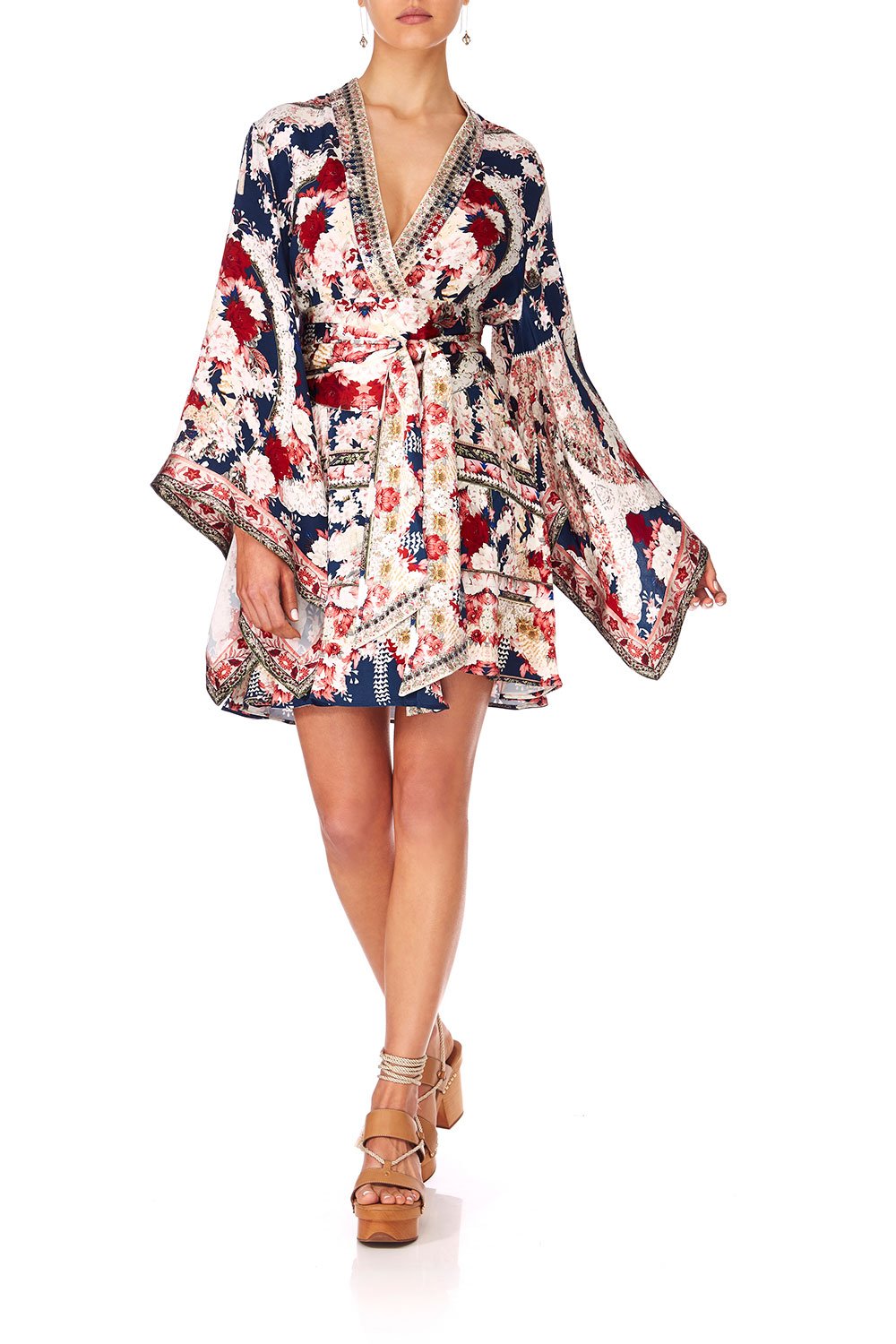 CAMILLA TWIN SHADOW KIMONO WRAP DRESS W OBI