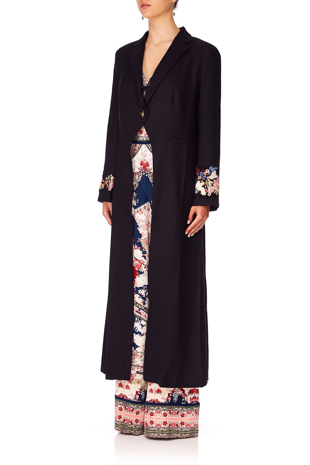 CAMILLA TWIN SHADOW LONG CUT AWAY COAT