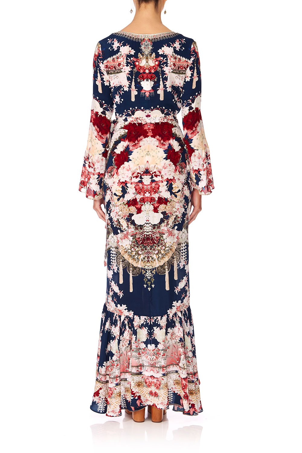 CAMILLA TWIN SHADOW LONG SLEEVE WRAP DRESS