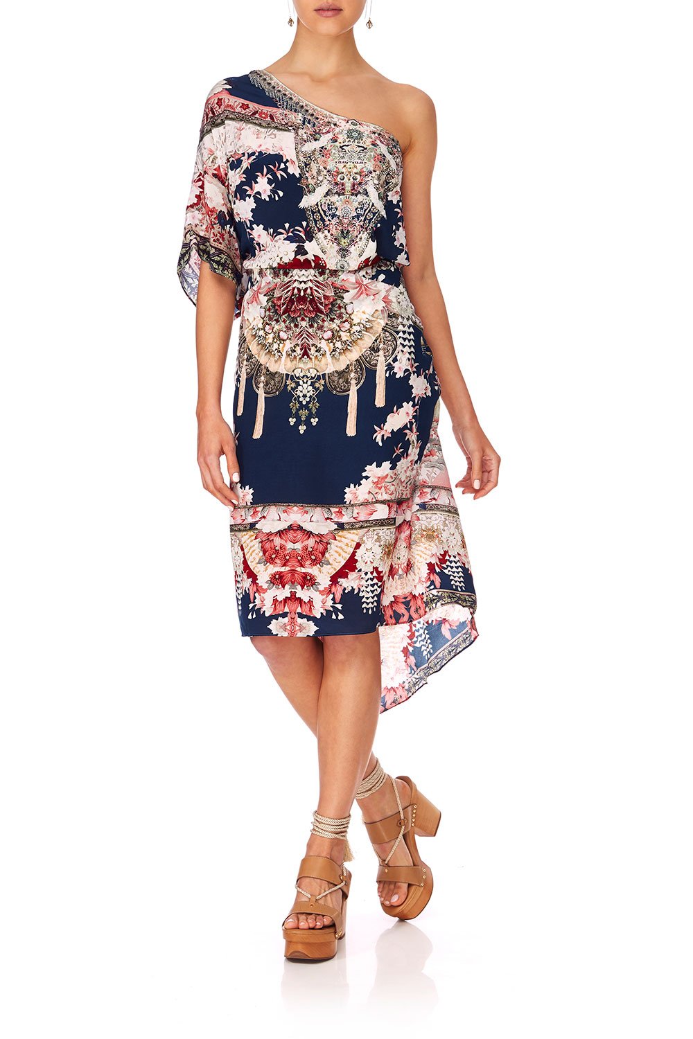 CAMILLA TWIN SHADOW ROUND NECK KAFTAN