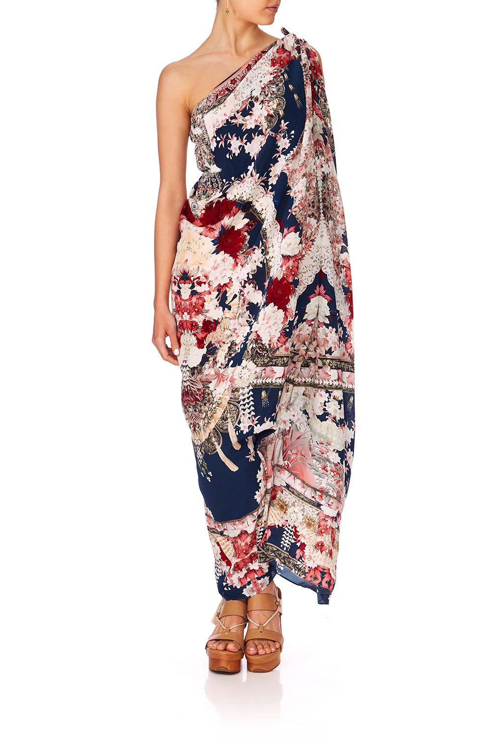 CAMILLA TWIN SHADOW ROUND NECK KAFTAN