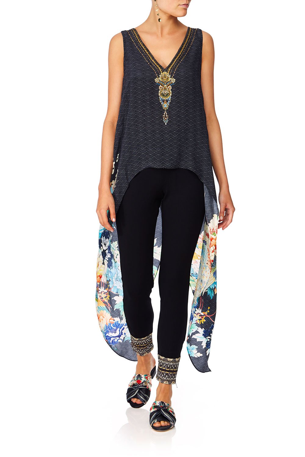 CAMILLA MIDNIGHT MOONCHILD LEGGINGS W CONTRAST CUFF AND ZIP