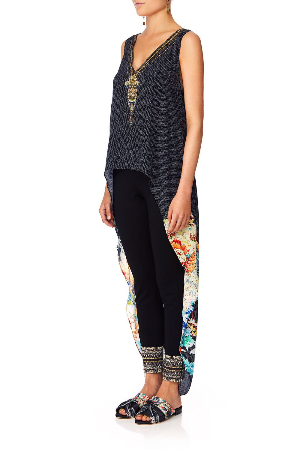 CAMILLA UP ALL NIGHT HIGH LOW CROSS BACK TOP