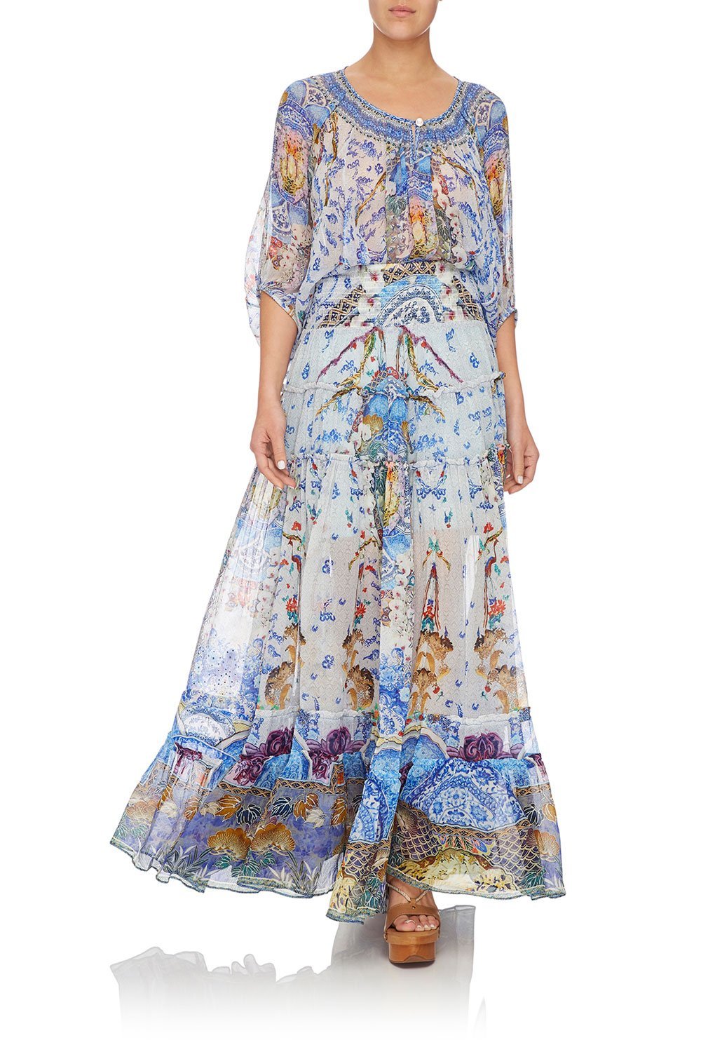 CAMILLA 4 TIERED GATHERED SKIRT GEISHA GATEWAYS