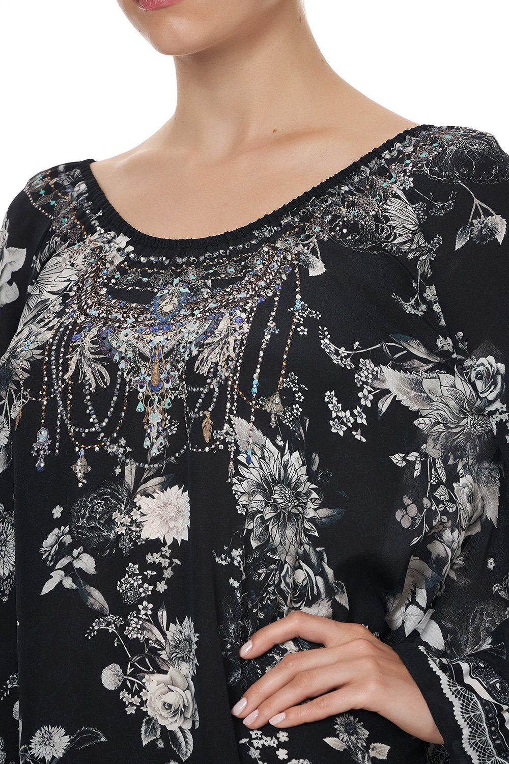 A LINE FRILL DRESS MOONSHINE BLOOM