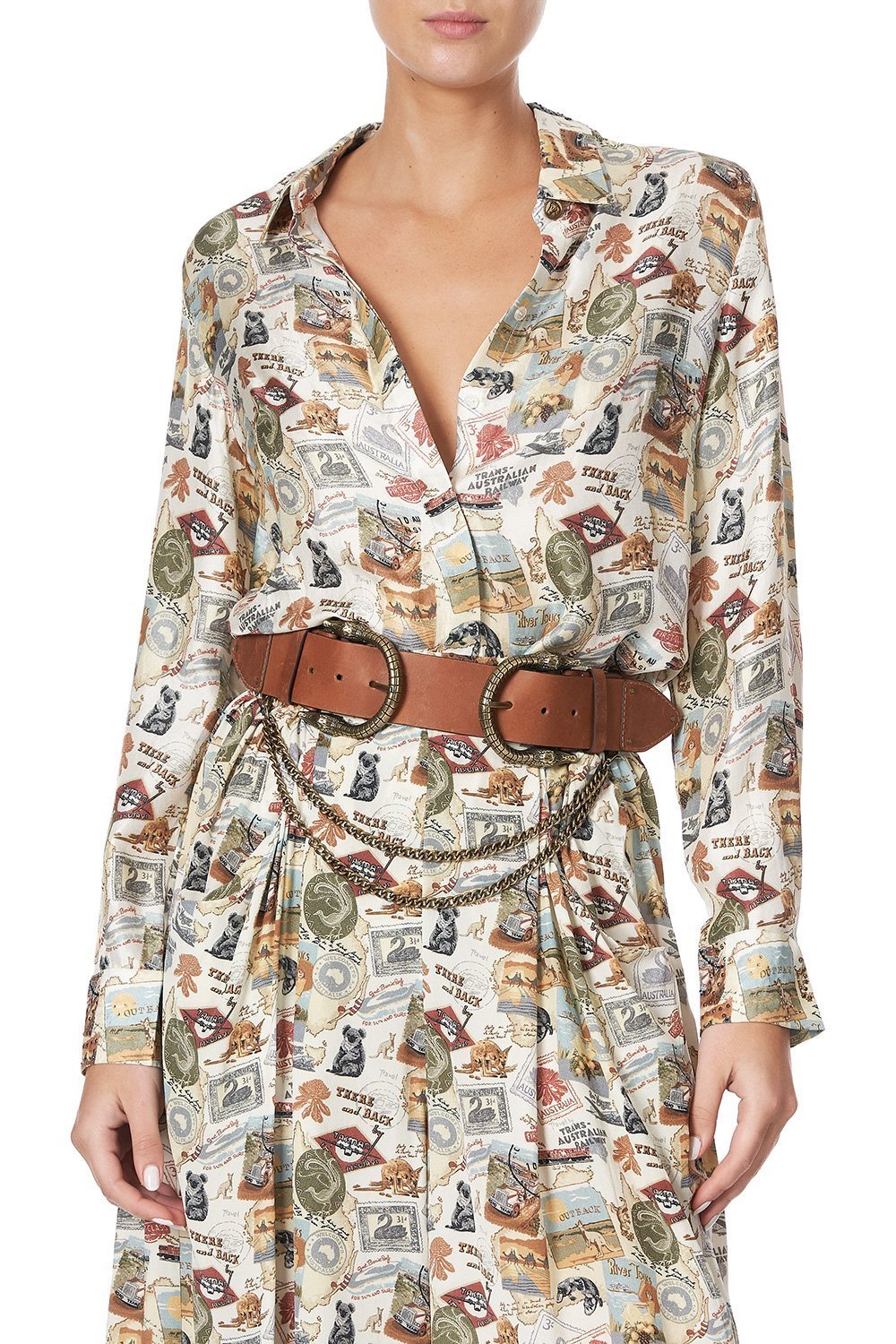 SLIM FIT LONG SLEEVE SHIRT WISH YOU WERE HERE