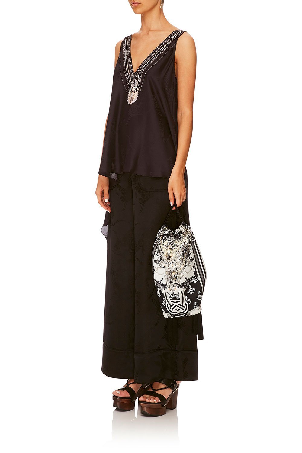 CAMILLA WILD MOONCHILD DRAWSTRING EMBELISHED POUCH