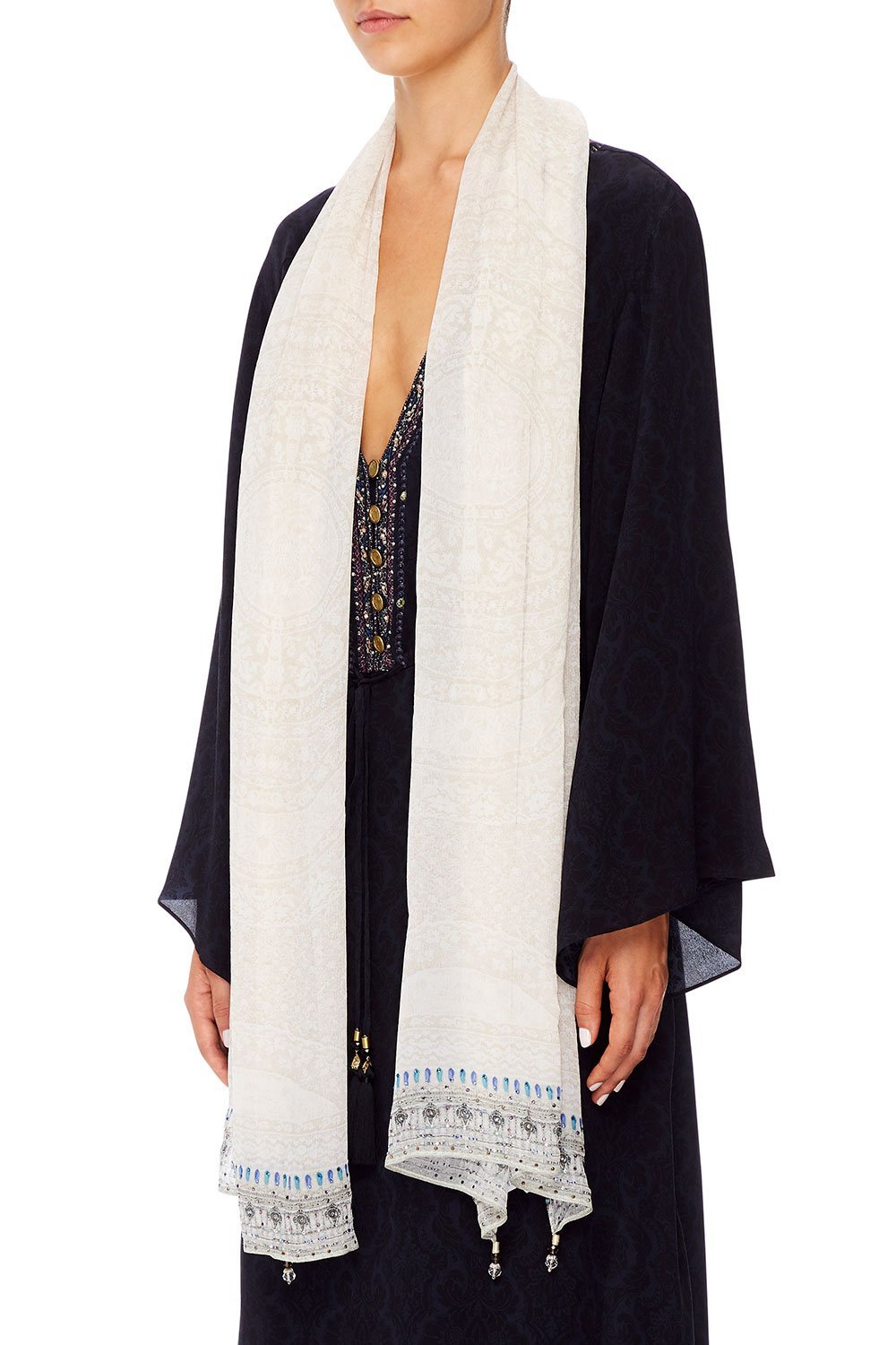 LONG SCARF DENTELLE BLANCHE