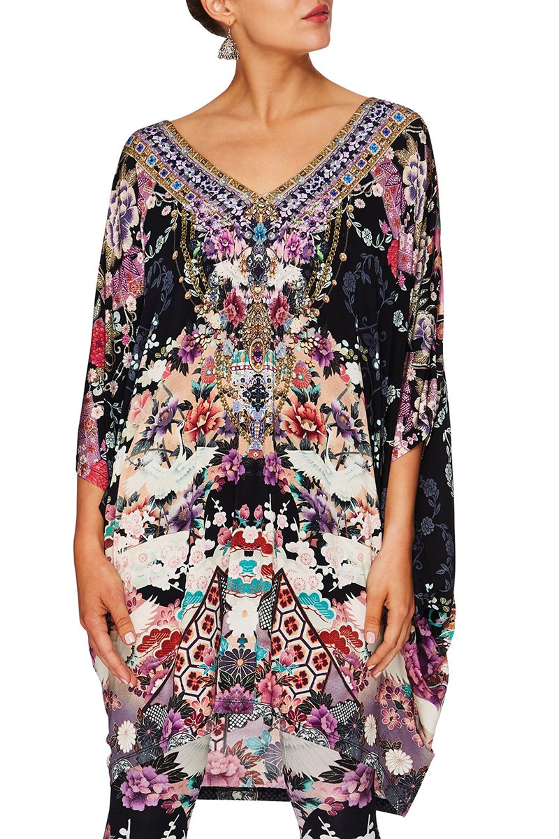 CAMILLA NIGHTS WITH HER BAT SLEEVE DRESS