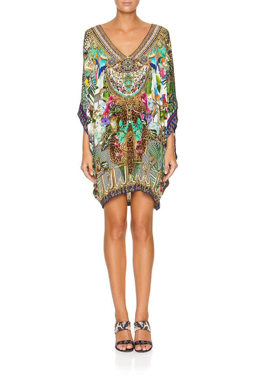 CAMILLA BAT SLEEVE DRESS CHAMPAGNE COAST