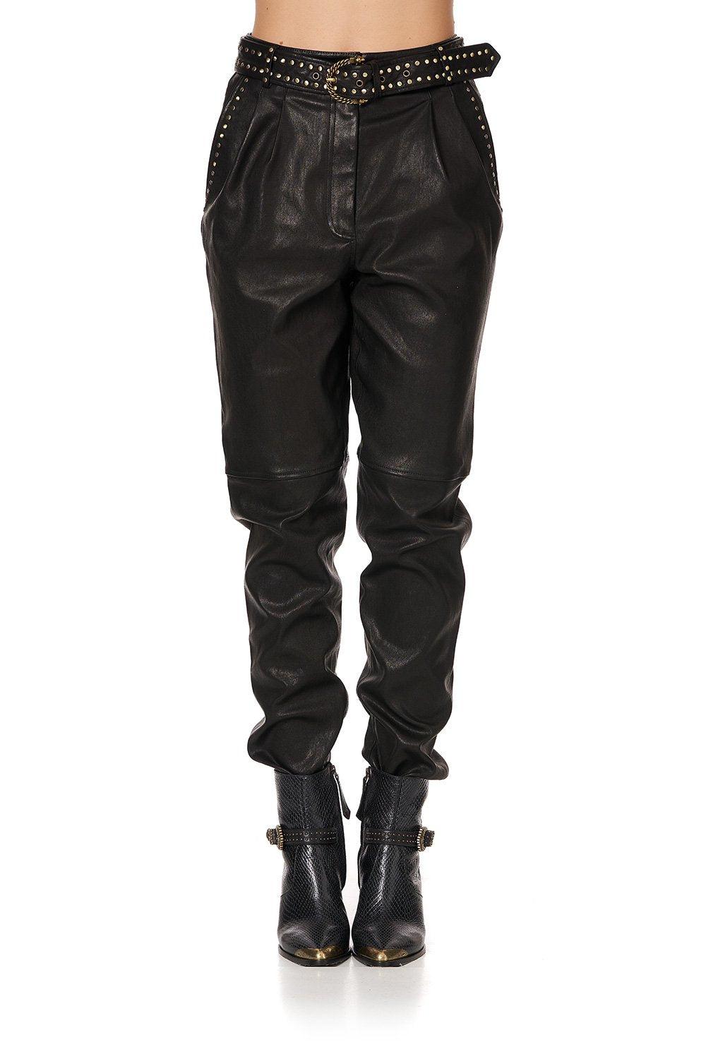 BELTED TROUSER WITH DRAPED SIDE - FLOW STUDIO 54