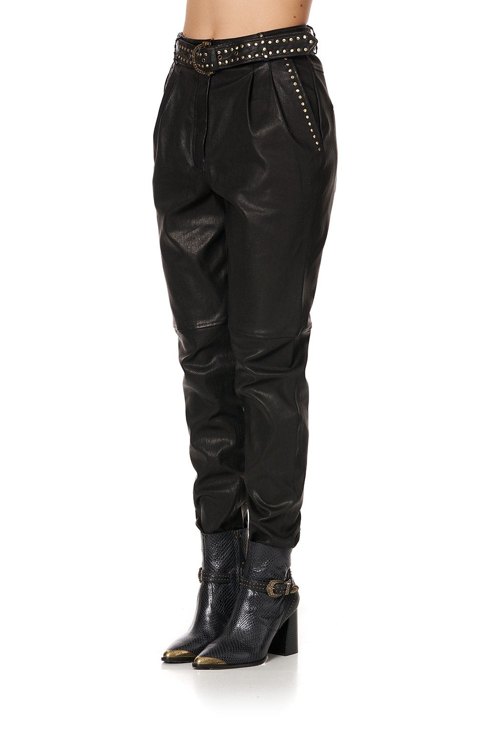 BELTED TROUSER WITH DRAPED SIDE - FLOW STUDIO 54