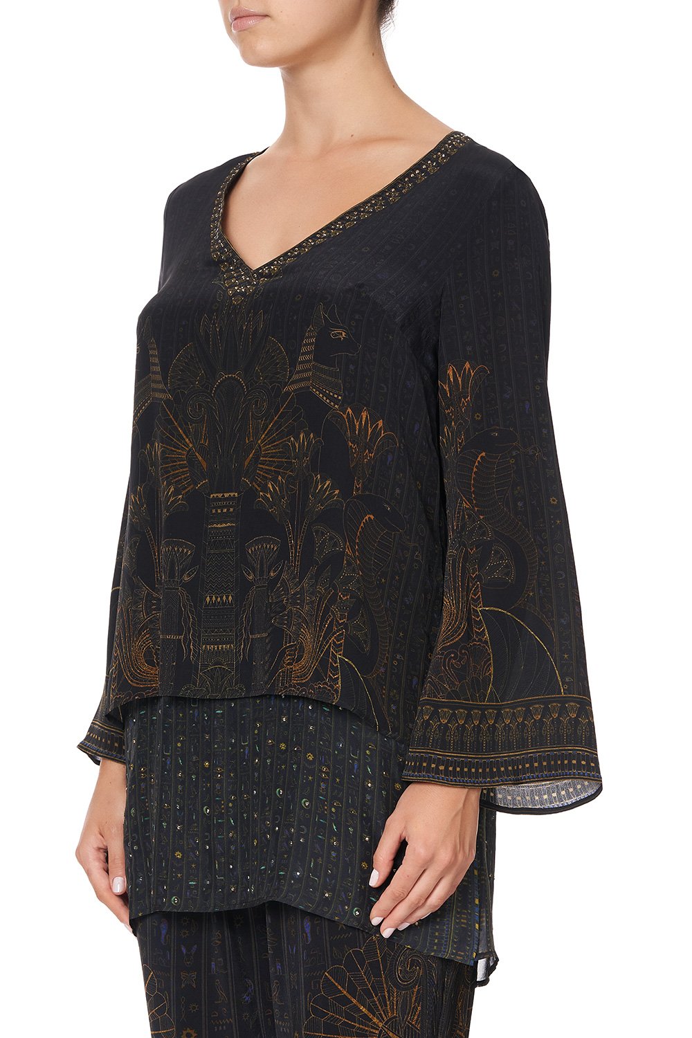 BLOUSE WITH SIDE SPLIT COBRA KING