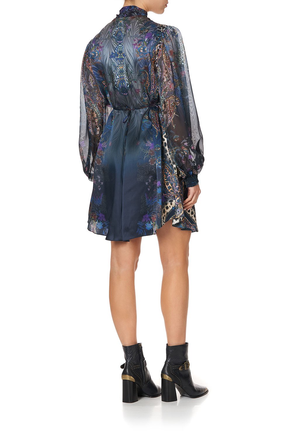 BLOUSON DRESS WITH NECK TIE FESTIVAL EXPRESS