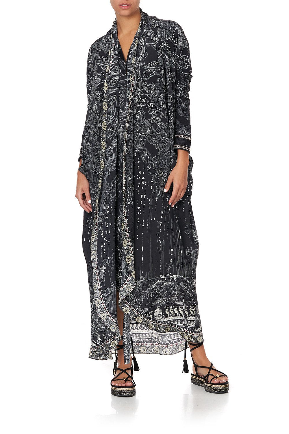 LONG CASUAL JACKET WITH POCKETS MIDNIGHT PEARL