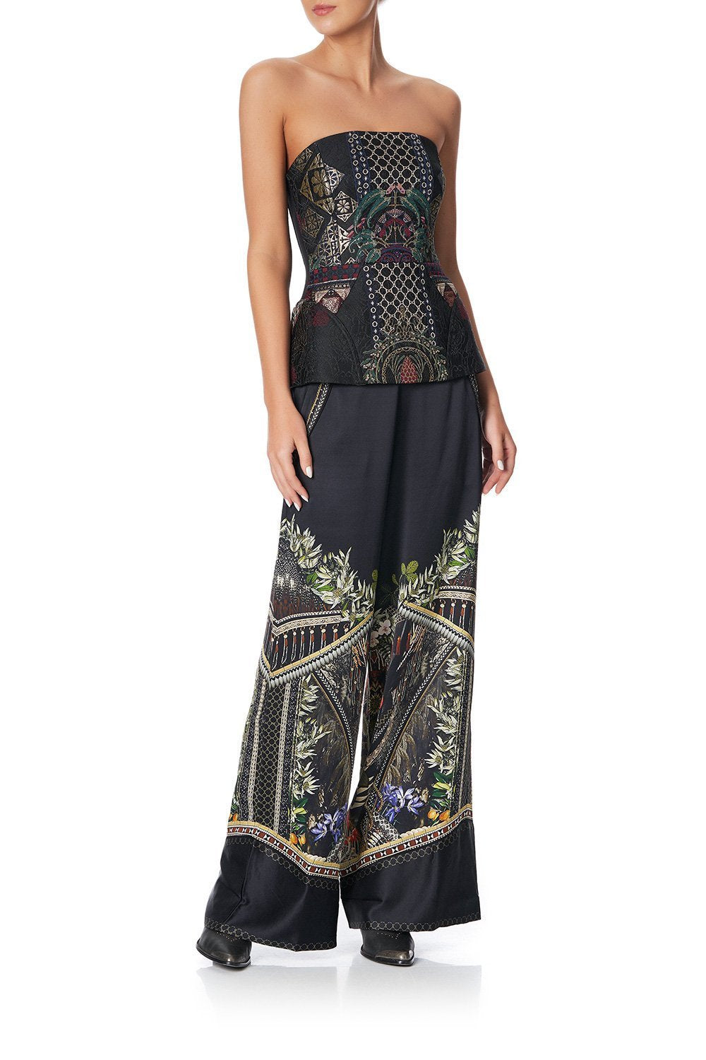 WIDE LEG PANT WITH SHAPED CUFF BOTANICAL CHRONICLES