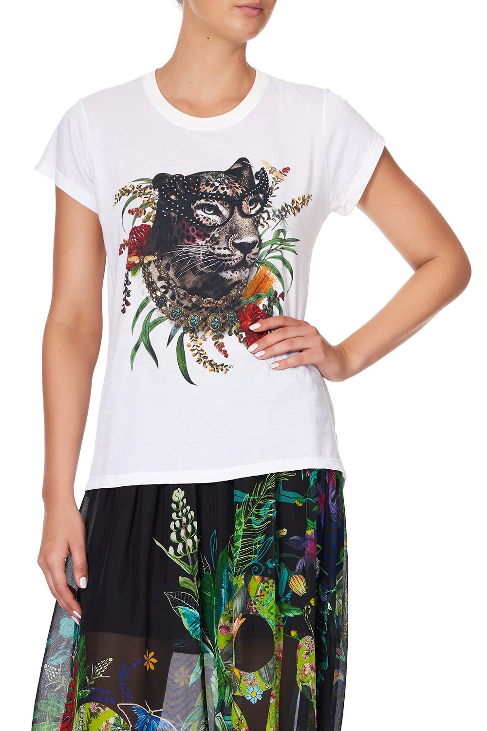 CURVED HEM FITTED TEE PARADISE CIRCUS