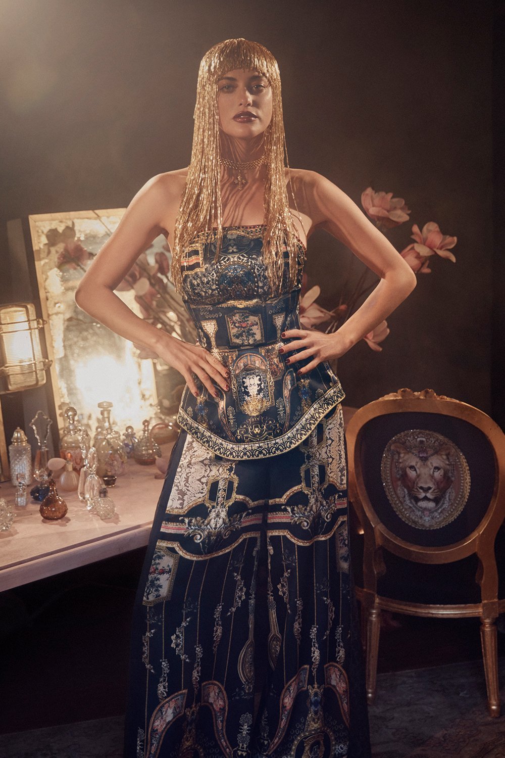 CURVED HEM ZIP DETAIL CORSET MIDNIGHT MEETING