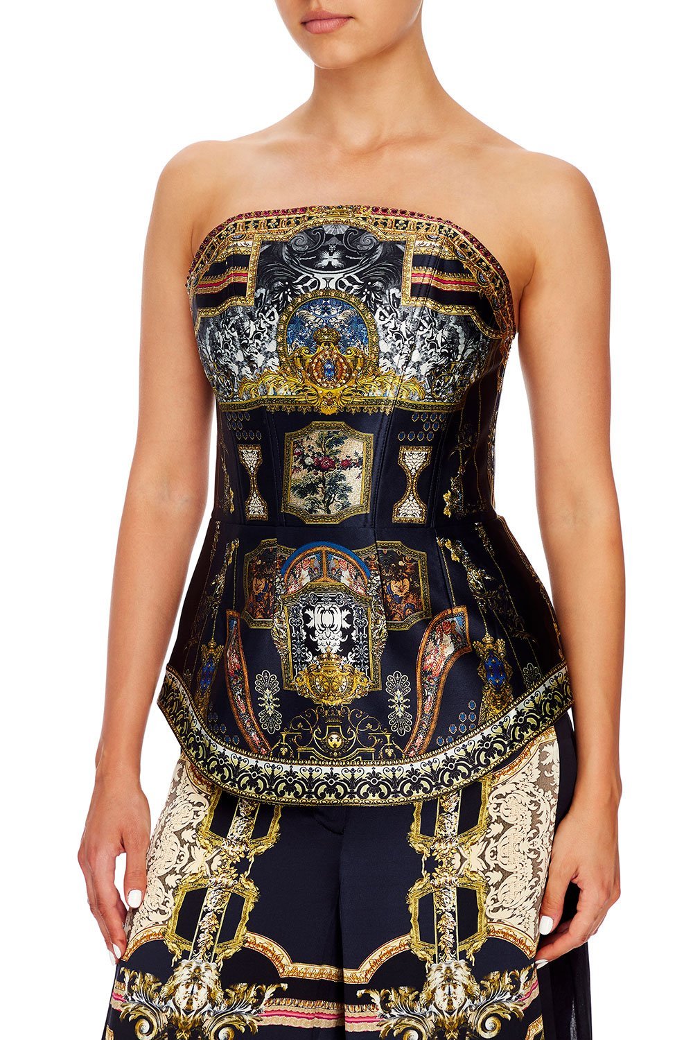 CURVED HEM ZIP DETAIL CORSET MIDNIGHT MEETING