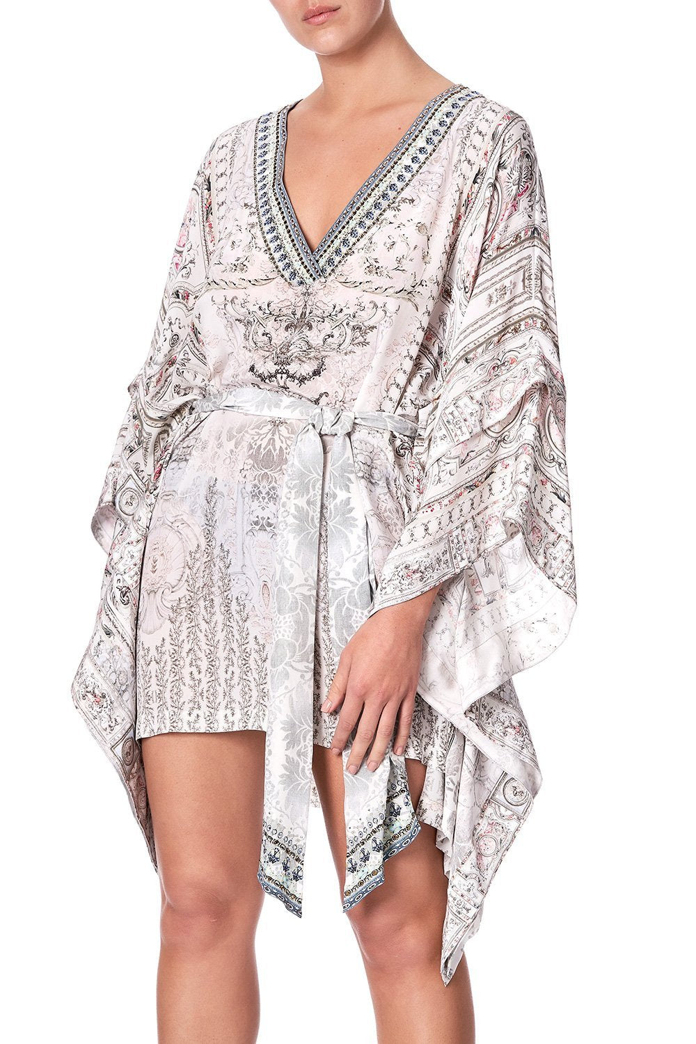 DOUBLE LAYER KIMONO SLV DRESS CRYSTAL CASTLE